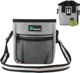 Dog Treat Pouch, Pet Treat Pouch for Training, Dog Walking Bag Holder for Kibbles, Pet Food Toy, Dog Trainer Essentials Supplies, Poop Bag Dispenser, 3 Ways to Wear (Heather Gray)