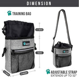Dog Treat Pouch, Pet Treat Pouch for Training, Dog Walking Bag Holder for Kibbles, Pet Food Toy, Dog Trainer Essentials Supplies, Poop Bag Dispenser, 3 Ways to Wear (Heather Gray)