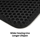 Cat Litter Mat Compact Size 23.6"X14.6" for Small Spaces, Upgrade Waterproof Leakproof Back Layer, Honeycomb Trapping Mat, Washable, Easy to Clean, Scatter Control Kitty Litter Matt, Black
